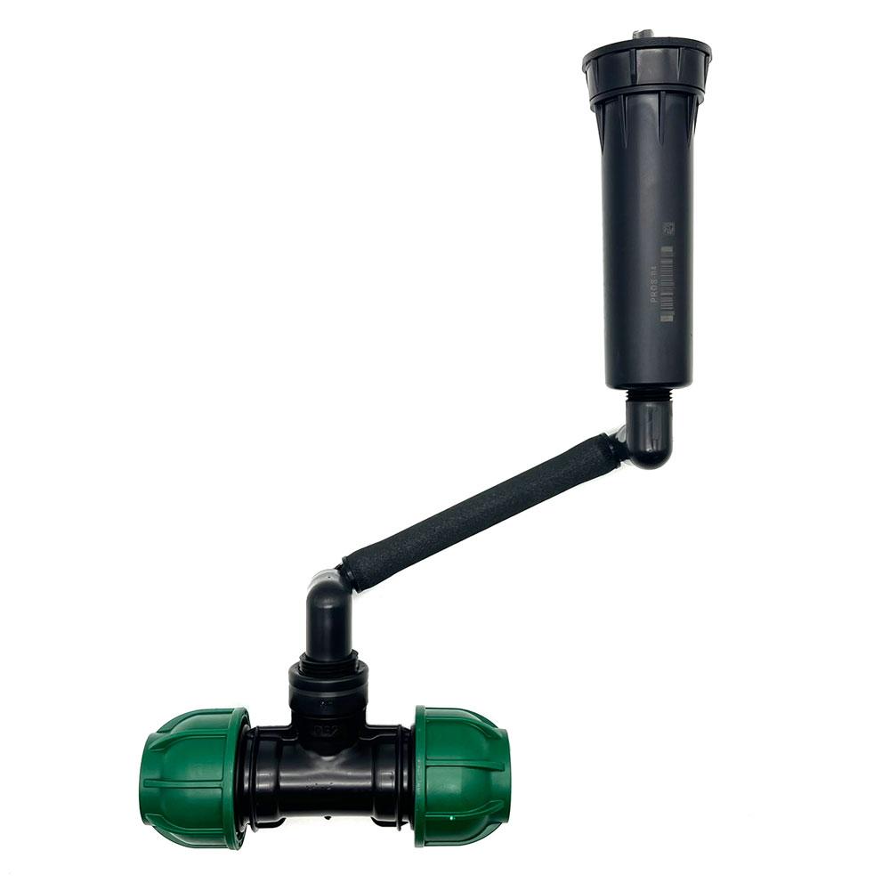 Висувний зрошувач Hunter PROS-04 з підключенням до труби 32 мм через трійник, шарнірне з'єднання 15 см, фото 1