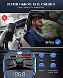 LENCENT Bluetooth 5.4 FM-передавач Автомобільний адаптер 48 Вт [PD 30 Вт і 18 Вт] [7 кольорів] [Швидке заряджання] Бездротовий, фото 4