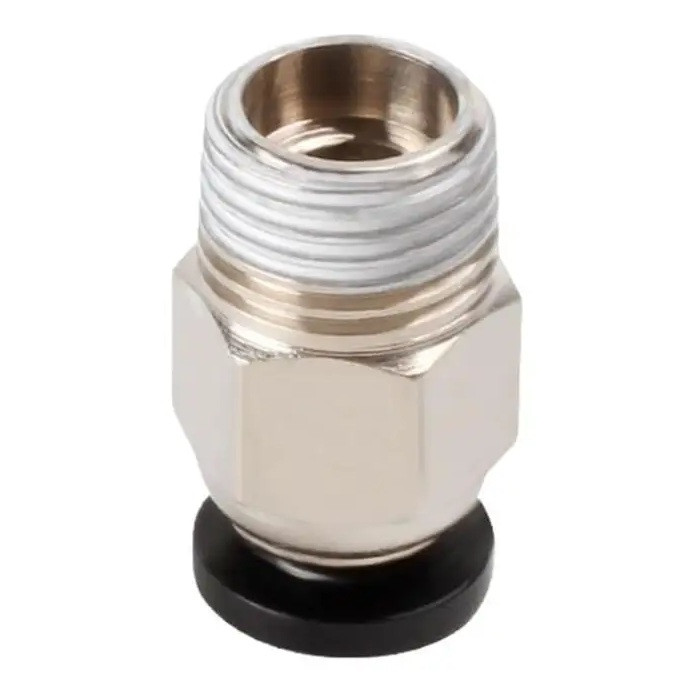 Фітинг PC4-01 M10 для PTFE тефлонової трубки D4 мм, Сталь нікельована / Фіксуюча муфта для трубок 3Д-принтера, фото 1