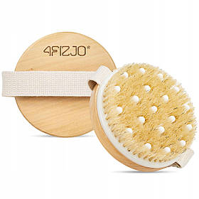 Щітка для сухого масажу тіла 4FIZJO з натуральним ворсом (P-5907739315120)