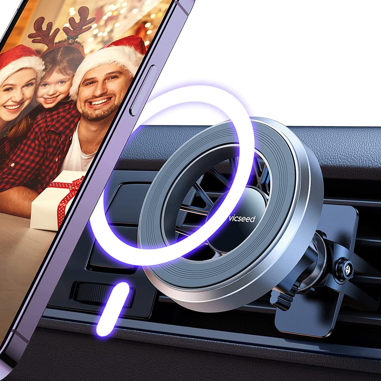 VICSEED Магнітний тримач для телефона [12 найсильніших магнітів] Магнітне автомобільне вентиляційне кріплення 360° Обертовий, фото 1