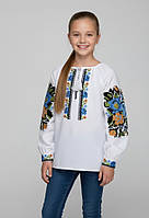 Вишиванка для дівчинки  з великими квітами "Ліла" 5-12 р.