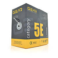 Кабель витая пара GEAR UTP 4x2x0,51 Cat5E, CCA, для внутренних работ, серый,305m