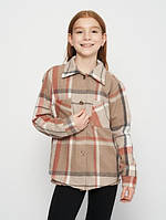 Сорочка тепла  для дівчинки SmileTime Warm, сіра клітинка,