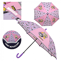 Парасоля дитяча для дівчаток напівавтомат з світловідбивачем майнкрафт спрінг  YES