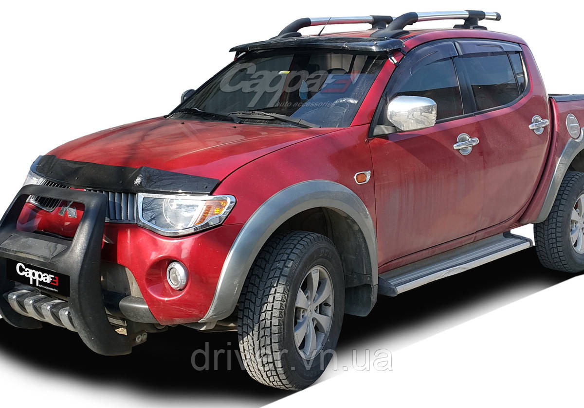 Козырек на лобовое стекло (черный, на раме) для Mitsubishi L200 2006-2015 гг, фото 1