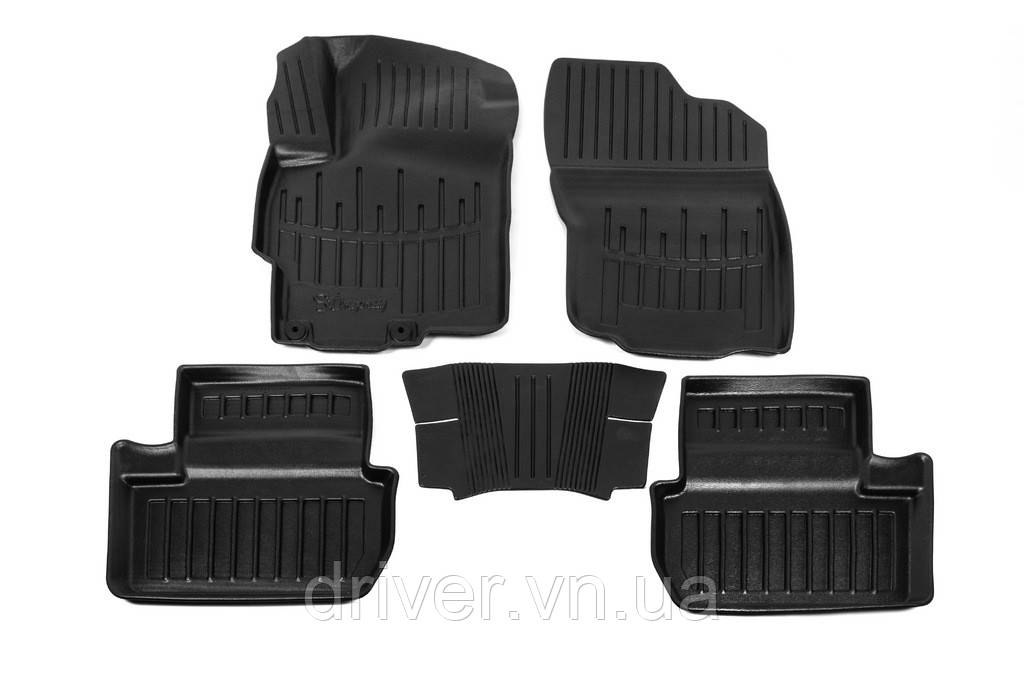Коврики резиновые Stingray 3D (5 шт, полиуретан) для Mitsubishi Lancer X 2008- гг, фото 1