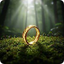 Кільце Хоббіта з двосторонньою ельфійською написом світиться в темряві — Розмір 9, Ø 19 мм, фото 4