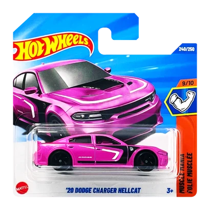 Машинка Базова Hot Wheels '20 Dodge Charger Hellcat Muscle Mania 1:64 JBB45 Pink, фото 1