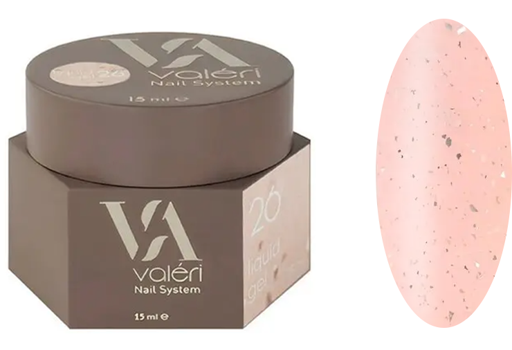 Рідкий гель для зміцнення нігтів 26 Liquid Gel VALERI, 15 мл, фото 1