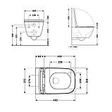 Унітаз підвісний Qtap Robin безобідковий з сідінням Soft-close QT1333046ENRW, фото 2