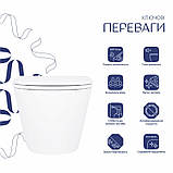 Унітаз підвісний Qtap Robin безобідковий з сідінням Soft-close QT1333046ENRW, фото 4
