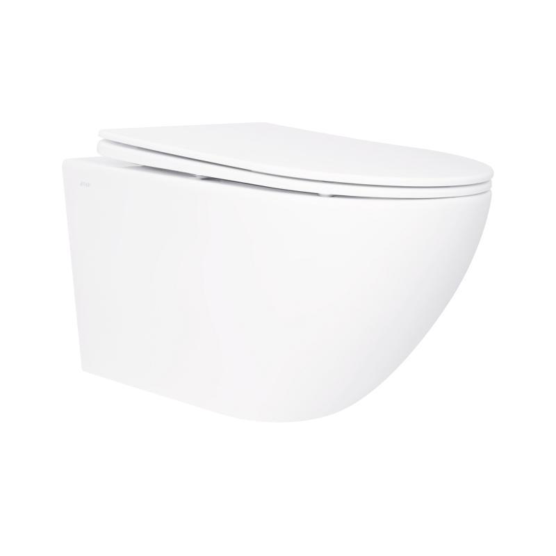 Унітаз підвісний Qtap Jay безобідковий з сідінням Soft-close QT07335176W, фото 1