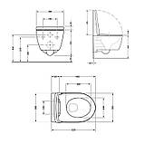Унітаз підвісний Qtap Jay безобідковий з сідінням Soft-close QT07335176W, фото 2