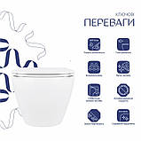 Унітаз підвісний Qtap Jay безобідковий з сідінням Soft-close QT07335176W, фото 3