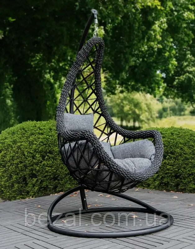 Підвісне крісло-кокон Чорний Kompred 145, фото 1