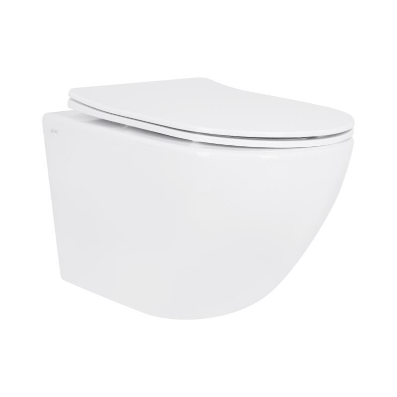 Унітаз підвісний Qtap Jay безободковий Ultra Quiet з сидінням Soft-close QT07335177W, фото 1