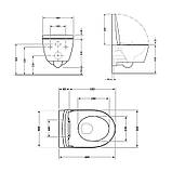 Унітаз підвісний Qtap Jay безободковий Ultra Quiet з сидінням Soft-close QT07335177W, фото 2