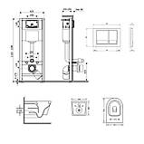 Готове рішення Qtap для ванної кімнати: підвісний унітаз Swan Ultra Quiet 485x360x320 + комплект інсталяції Nest 4 в 1 (квадратна, фото 2