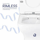 Унітаз підлоговий Qtap Aries Rimless безобідковий з сидінням Soft-close WHITE QT03228302W, фото 5
