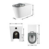 Унітаз підлоговий Qtap Freedom інклюзивний безбачковий Rimless безобідковий з сидінням Soft-close WHITE QT22223368W, фото 2