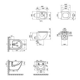 Комплект Qtap Robin 2 в 1: унітаз підвісний Ultra Quiet + біде підвісне