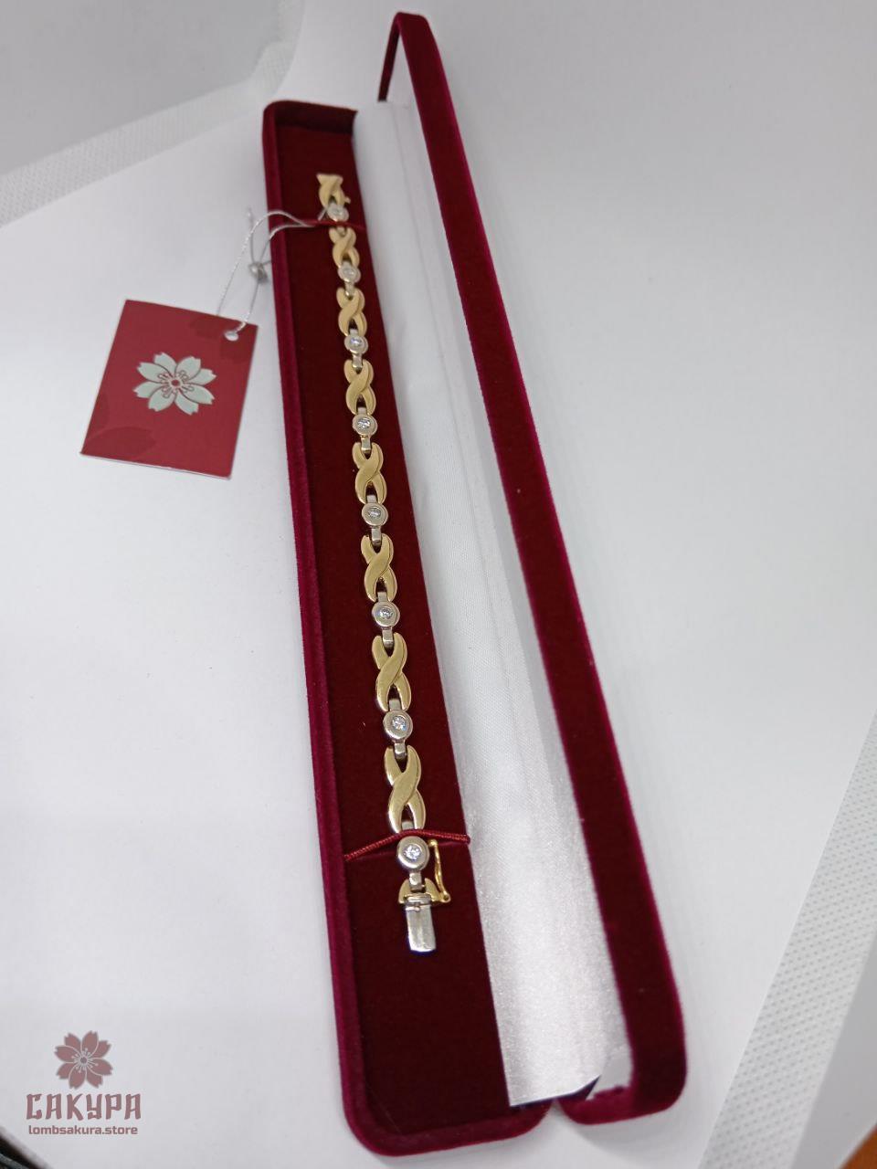 Золотий Браслет зі вставкою діамант, фото 1