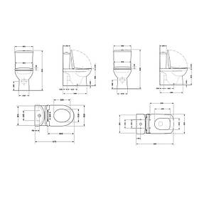Акційний набір: Унітаз підлоговий Scorpio Ultra Quiet QT14222125AUQW + Унітаз підлоговий Kalao Rimless QT08221213A W
