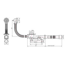 Сифон для ванни Lidz (WHI) 60 03 V002 02 з ревізією (вихід 50 мм)
