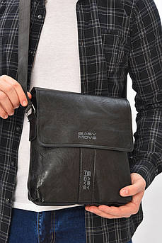 Сумка чоловіча через плече із екошкіри чорного кольору 209072M