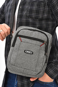 Чоловіча сумка через плече текстиль сірого кольору 209073M