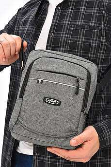 Чоловіча сумка через плече текстиль сірого кольору 209074M