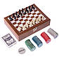 Набір настільних ігор у дерев'яному кейсі 2 в 1 шахи покер TD202309, фото 5