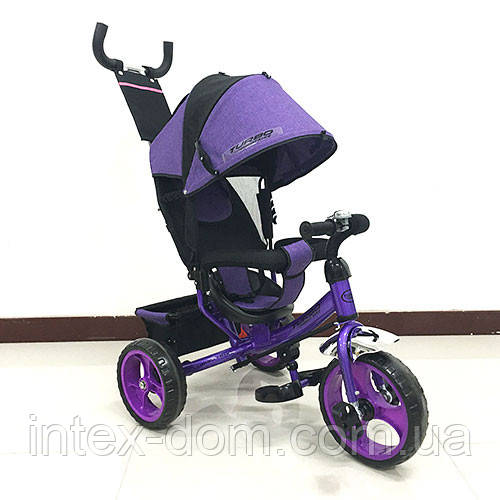 Дитячий триколісний велосипед Turbotrike Фіолетовий (M 3113-8) з гальмами