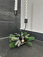 Підсвічник на дві свічки Новорічна композиція зі свічками свічник чорний