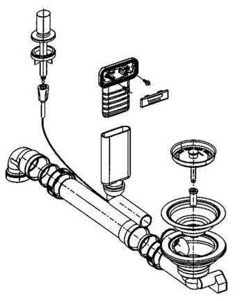 Євросифон - автомат з переливом Blanco 227 999 для кухонної мийки (Німеччина)