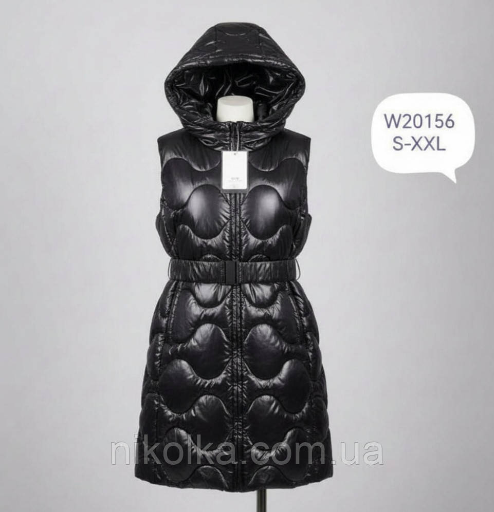 Безрукавки подовжені утеплені жіночі оптом, Egret, S-2XL рр., арт. W20156, фото 1