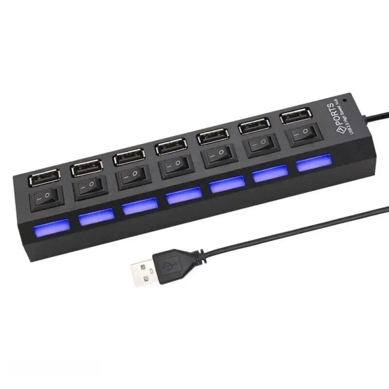 USB HUB Hi-speed адаптер на 7 портів, фото 1