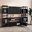 Тумба під телевізор з 2 закритими полицями з ДСП до спальні Вітальня стелаж у стилі лофт, фото 2