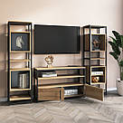 Тумба під телевізор з 2 закритими полицями з ДСП до спальні Вітальня стелаж у стилі лофт, фото 4