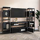 Тумба під телевізор з 2 закритими полицями з ДСП до спальні Вітальня стелаж у стилі лофт, фото 5