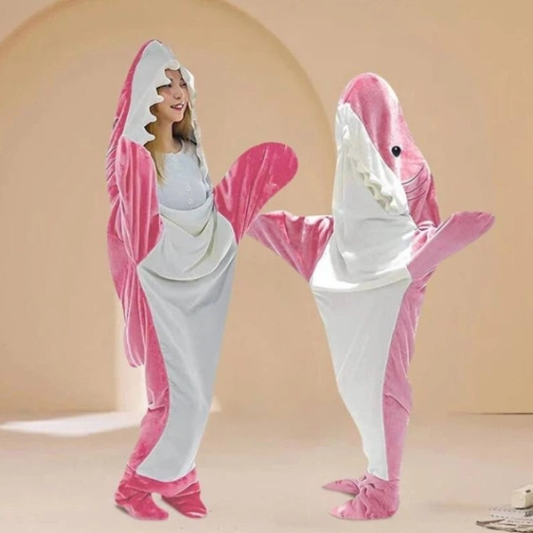 Теплий дитячий спальник Акула 170см Рожевий, фото 1