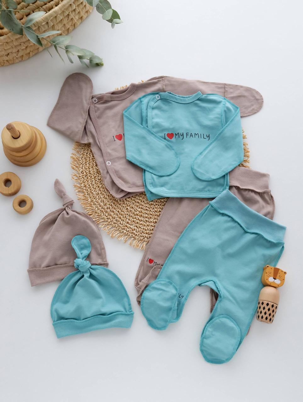 Комплект для новонародженого малюка: розпашонка + повзунки +шапочка, фото 1