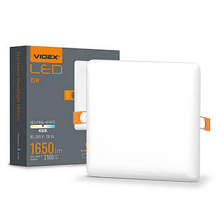 LED світильник безрамковий квадратний VIDEX VLE-DLFS-154 15W 4000K 220V