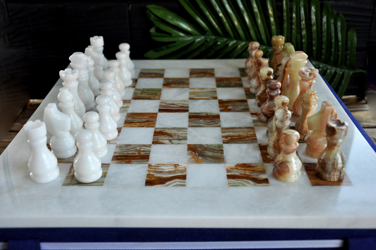 Шахи з натурального каменю онікс, 40см, фото 1