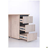 Стіл комп'ютерний Pluto ST R (1200х600х750) Дуб Ендгрейн/Чорний графіт, фото 4