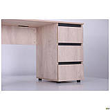 Стіл комп'ютерний Pluto ST R (1200х600х750) Дуб Ендгрейн/Чорний графіт, фото 5