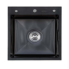 Мийка кухонна EXTOR IB 5050 з нержавіючої сталі 50*50*22 ЧОРНА ( А0059855 )