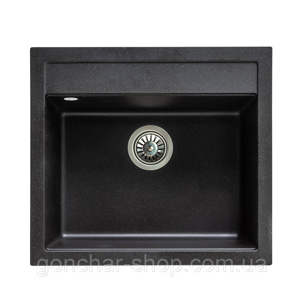 Мийка гранітна Gefest 56,5х49,5 чорна з білим ( А0050348 ), фото 1