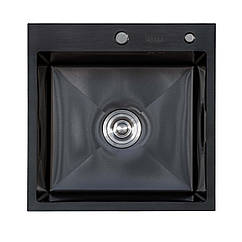 Мийка кухонна EXTOR 5050 з нержавіючої сталі 50*50*23 ЧОРНА ( А0056971 )